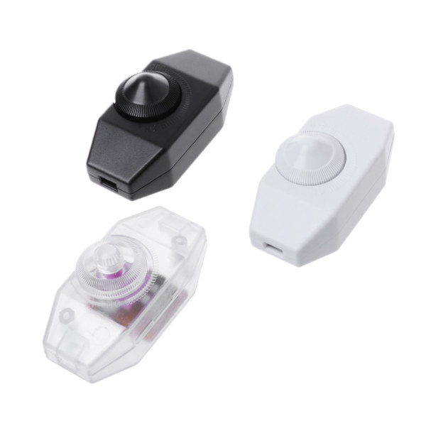 220V 1A Lampa Dimmer Sladd Strömbrytare Plug In Bord Golvljus Dimmer På Av Dimmer Switch Svart/Vit 7x3,3x2,4cm Silver