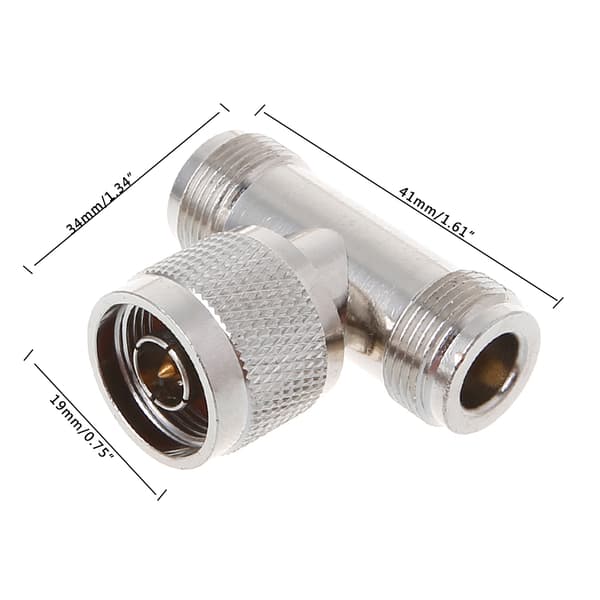 for T Form N Han Til 2 N Hun Trippel RF Konnektor 3-vejs Koaksial Adapter