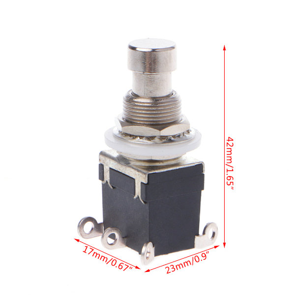 AC 250V/2A 125V/4A 6Pins DPDT Stomp Foot Switch för gitarr