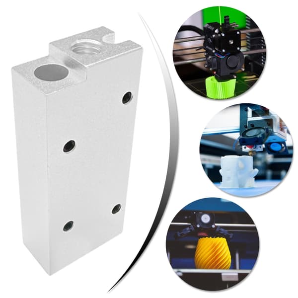 Aluminiumslegering Varmeblok til 3D-printer V2.4 Hotend Forbedret Varmefordeling