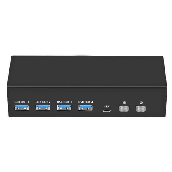 8K KVM-bryter Datamaskiner Skjermer KVM-bryter 2 inn 2 ut Datamaskin-deling