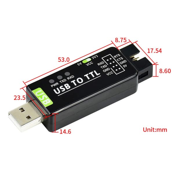 USB til TTL Seriel Modul Fejlfindingskabel USB til TTL Konvertere