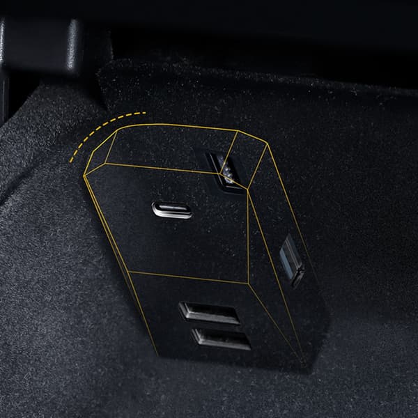 USB-hub för handskfack, bilsplitter dockningsstation USB snabbladdningsstation A