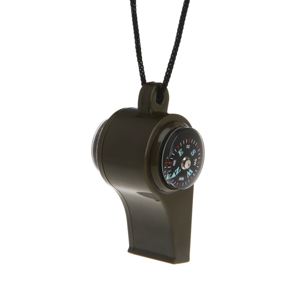 3 i 1 Utomhuscamping Vandring Nödöverlevnadsutrustning Whistle Compass Termometer