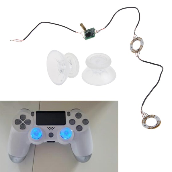 LED-ljus tumspakar Joysticks Analog tummod med 2 st genomskinliga tumspakar Cap DIY för kontroll