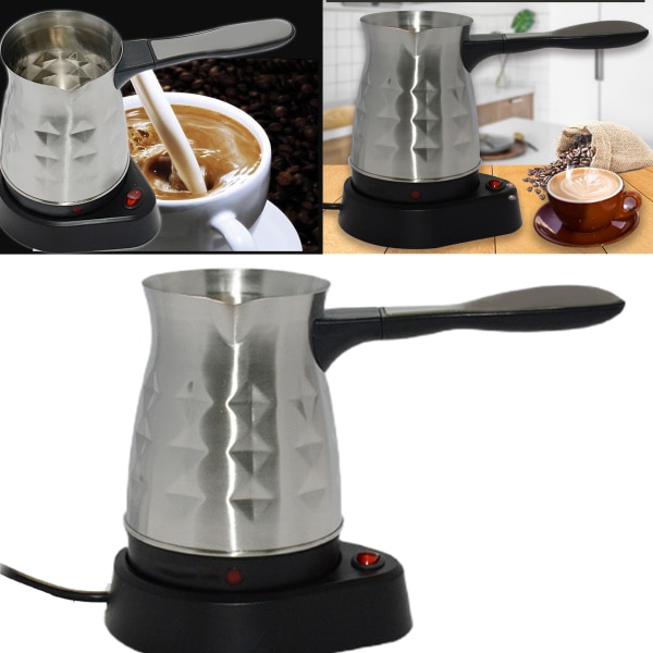 Elektrisk kaffebryggare i rostfritt stål EU-kontakt Vattenkokare Hemmakontor Te Mjölk Kaffemaskin Uppvärmning Köksgryta