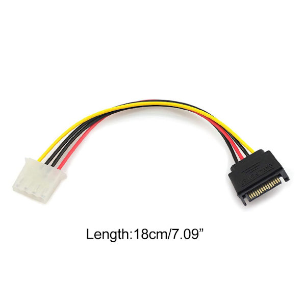 2st SATA 15Pin hane till IDE Molex 4Pin hona HDD- power för seriella ATA-hårddiskar CD ROM-enhet