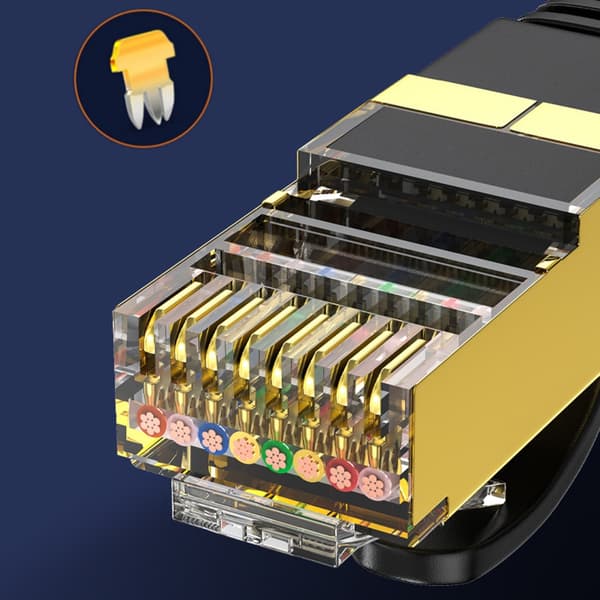Cat8 Ethernet-kabel 10 Gbps hurtig netværksledning 10 Gigabit Patching Wire 1m Bend up