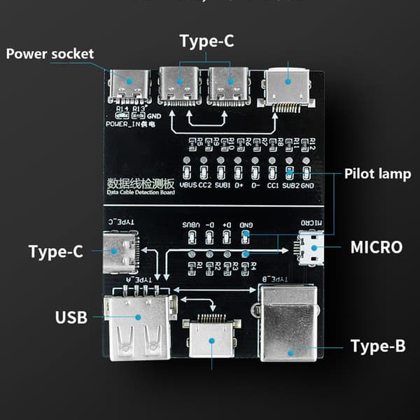 Ladekabeltester USB-kabeltester for rask diagnostikk til hverdagsbruk