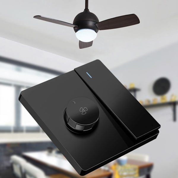 220V Universal Takfläkt Hastighetskontroll Väggknapp Dimmer Switch Steglösa växlar Fläkthastighetsjustering Gold