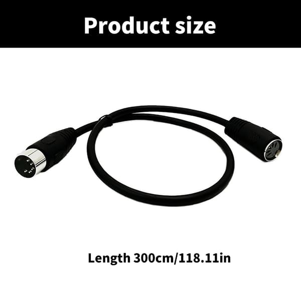MIDI 5-Pin DIN Hann-Hunn Kabel for Keyboard og Lydmodul Tilbehør