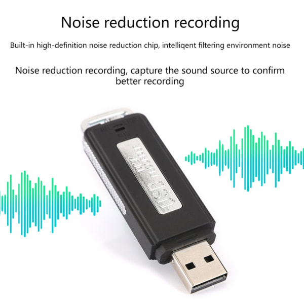 32G digital röstinspelare Mini röstaktiverade inspelare Säkerhet Mini USB Flash Drive Inspelningsdiktafon 70H