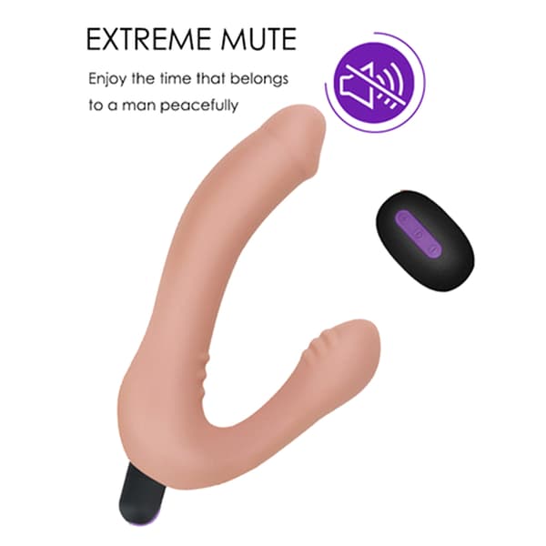 Vibrerende stropløs strap-on dildo G-punkt klitorisstimulator voksensexlegetøj
