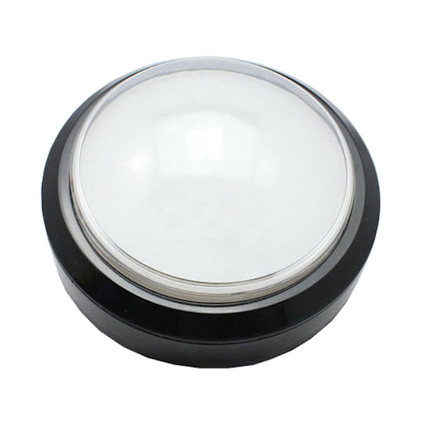 100 mm stor rund tryckknapp LED upplyst med mikrobrytare för DIY Arcade 12V stor kupolljusbrytare White