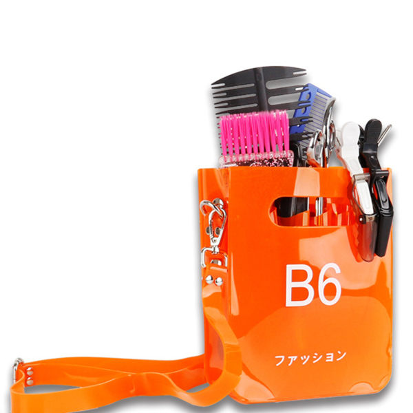 Avtagbar frisörsaxficka med justerbart bälte för salongsförvaringsverktyg Orange