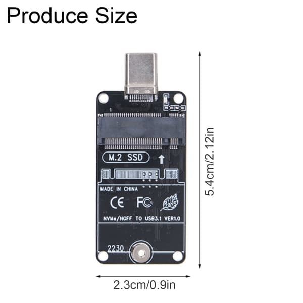 Kotelo SSD NVME - USB-sovitin USB3.1 Type C SSD-kotelo korokkeet