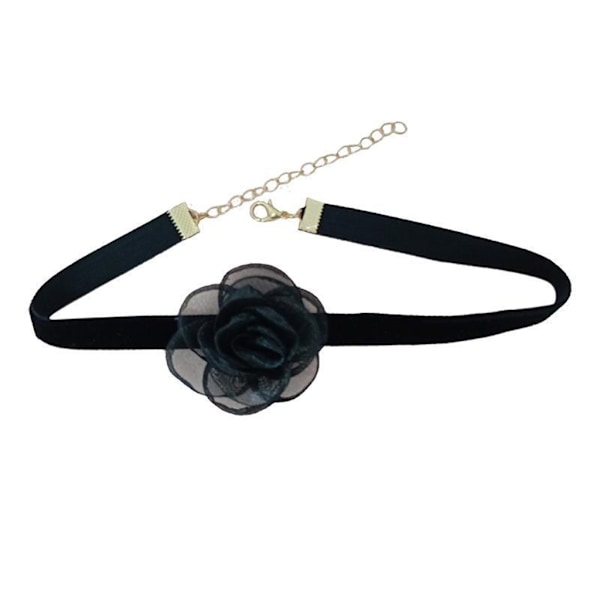 Spetsblomma Krage Blomma Choker Halsband Ros Choker Spets Choker Halsband Tyll Choker Goth Choker Spets Gotiskt Halsband