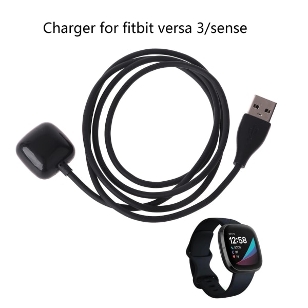 Power Laddare Dockningsfäste Bas Kompatibel för Fitbit Versa 3 Smartwatch Bärbar USB snabbladdningskabel