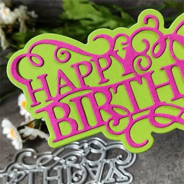 Födelsedagsbrev Präglingsstans Kolstål Skärformar för Scrapbooking