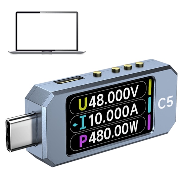 Avancerad USB Typ C Effektmätare Multimeter med IPS LCD-skärm för PD3.1