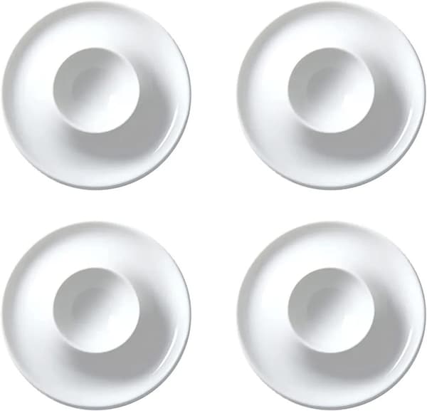 10 stk. stablebare eggekokere med base for servering av frokostegg