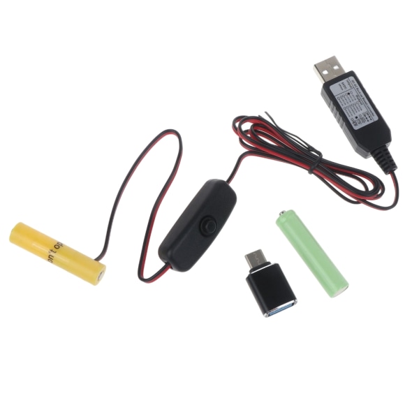 Typ-C/ USB till 3V LR03/AM4/AAA batterieliminatorkabelsladd med strömbrytare för 3V-drivet elektroniskt Toy Keyboard Piano USB Type