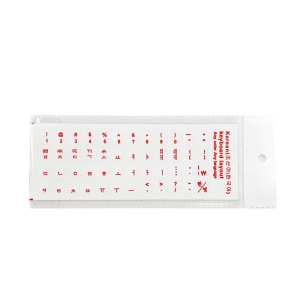 Koreanska tangentbordsklistermärken Matt PVC-tangentbordsklistermärke Bokstäver Transparent för PC Dator Laptop Notebook Desktop Tangentbord Red