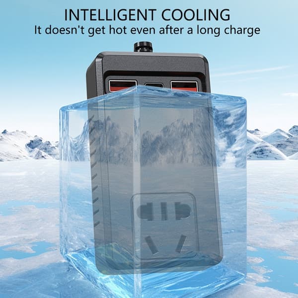 Multippel Enhet Inverter 150W 4 USB-porter Hurtiglading Automatisk Spenningsdeteksjon