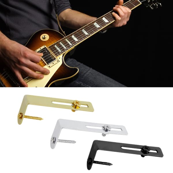 Elektrisk gitarr valskyddsfäste stöd med skruvar Tillbehör för gitarr metall 63x26,5 mm Gitarrdelar Tillbehör Silver