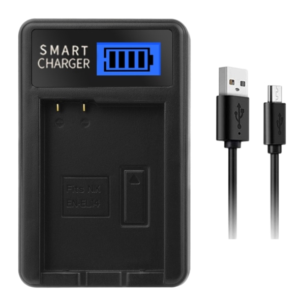 EN-EL14 LCD USB-lader for P7000 P7100 P7700 P7800 D3100 D3200 D3300 D5100 D5200 D5300 D5500 Kamerabatteri