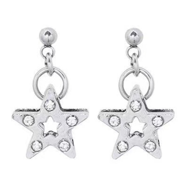 Rhinestones Star Drop örhängen Pentagram Dangle Örhängen Sweet Cool Stud Earrings Modesmycken för kvinnor Flickor