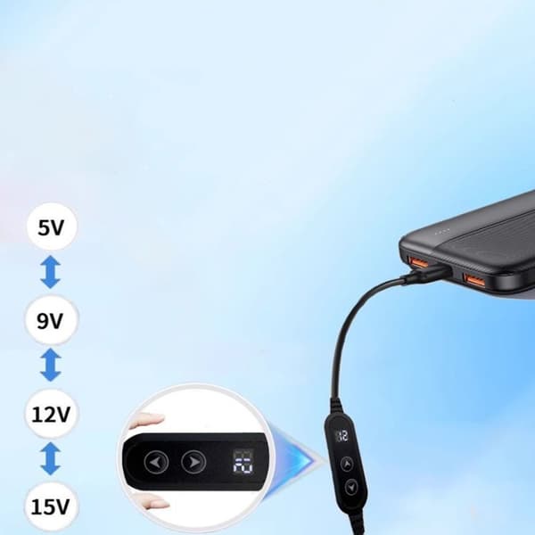 Anpassningsbara spänningar USB C 5525 Strömkabelkontakter PD65W Laddning 1,2M