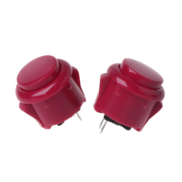Inbyggd liten mikrobrytare 24 mm Fabrikspris Arkadknapp rund tryckknapp för Jamma Mame, set med 5 Red