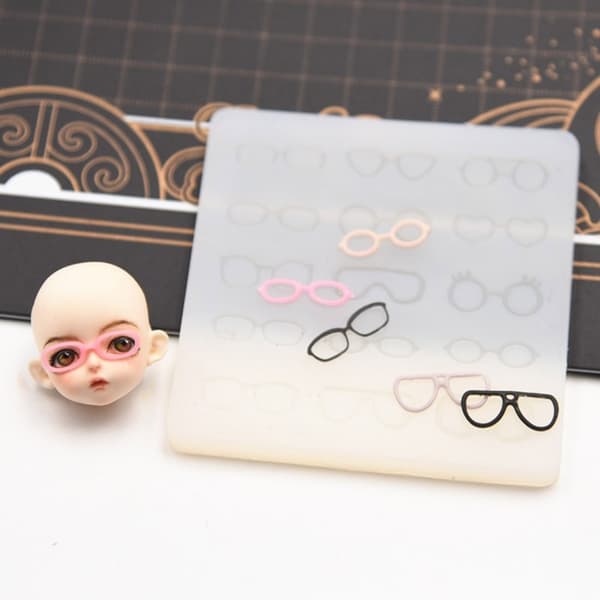DIY Keramik Ler Dukke Ansigt Brille Ramme Silikoneform Holdbare Harpiksforme