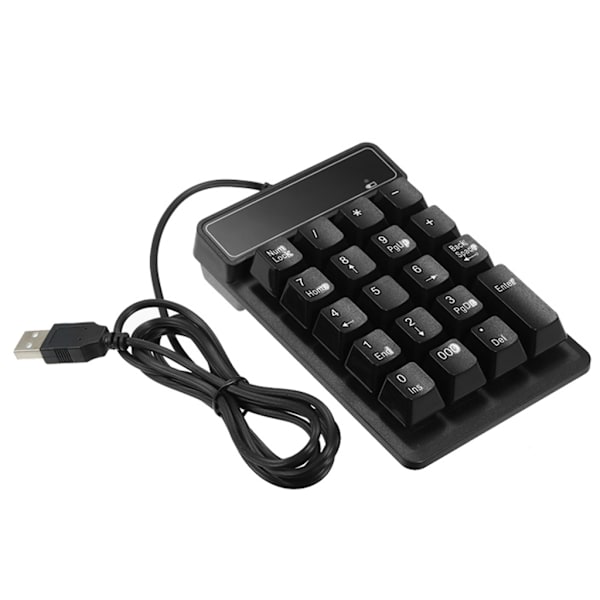 Bærbar USB Kablet Numerisk Tastatur 19 Taster Digitalt Nummertastatur Store Bokstaver