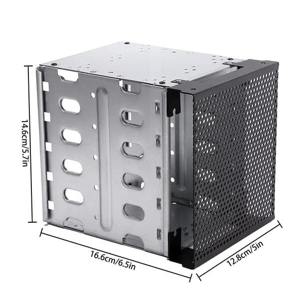Rustfrit stål harddiskbur til computer SATA HDD 5.25\" til 5X 3.5 Rack
