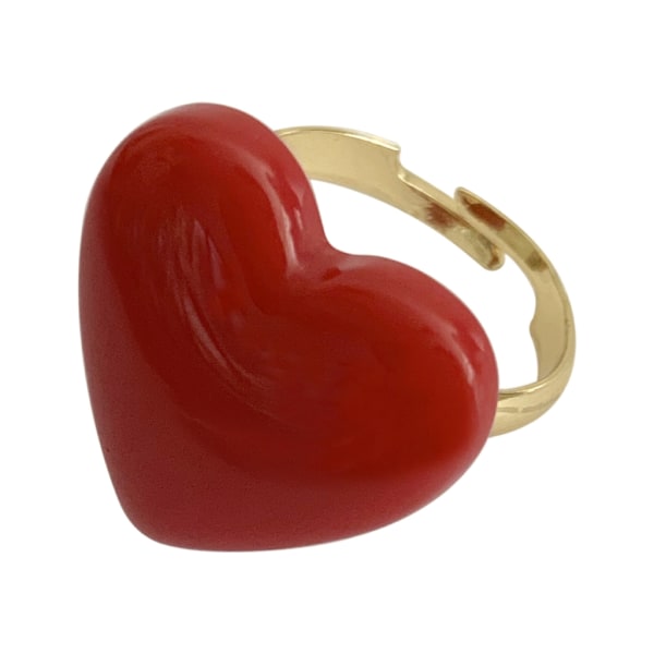 Söt hjärta/björn öppen ring Justerbar fingerring Akryl Mode Irregulars Ring Party Smycken Present för kvinnor Flickor null - Style 1