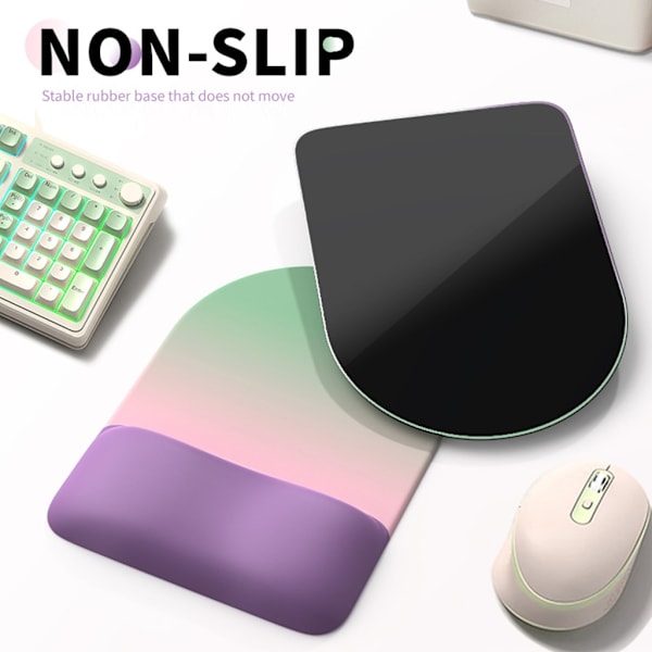 Ergonomisk Gradient Musematte med Håndleddsstøtte i Memory Foam og Sklisikker Base B