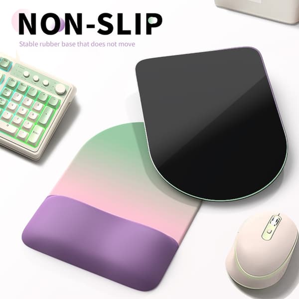 Ergonomisk Gradient Musemåtte med Hukommelsesskum Håndledsstøtte Skridsikker Base B