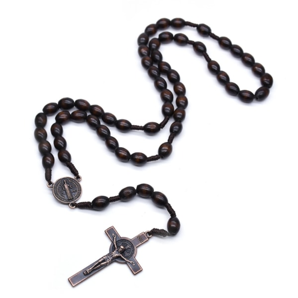 Jesus-Cross Halsband Vintage Cross Hänge Katolsk Halsband Presenter Flickor Smycken 2023 Trend Cloisonne-kopparpärla Present