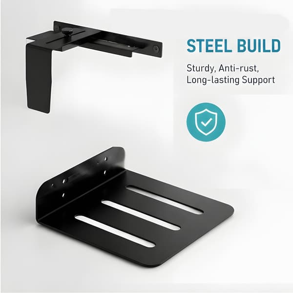 Ergonomisk PC-holder under bordet, solid stålkonstruktion, skridsikker base