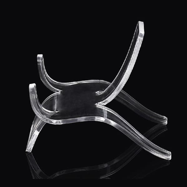 Akryl Stol Form Display Hållare Staffli Stativ för Geoder Berg Mineral 55mmx50mm