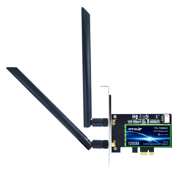 Stationär AC-7265 7265AC 802.11AC Dual Band 867Mbps BT 4.2 PCIe WIFI-kort Wifi för Intel 7265NGW för Linux/Win7/Win8/Win10