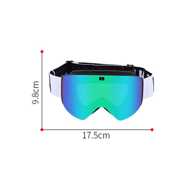Magnetisk Skidglasögon Snowboardlins Dubbla lager Anti-dimma Skidglasögon Glasögon Sky Blue