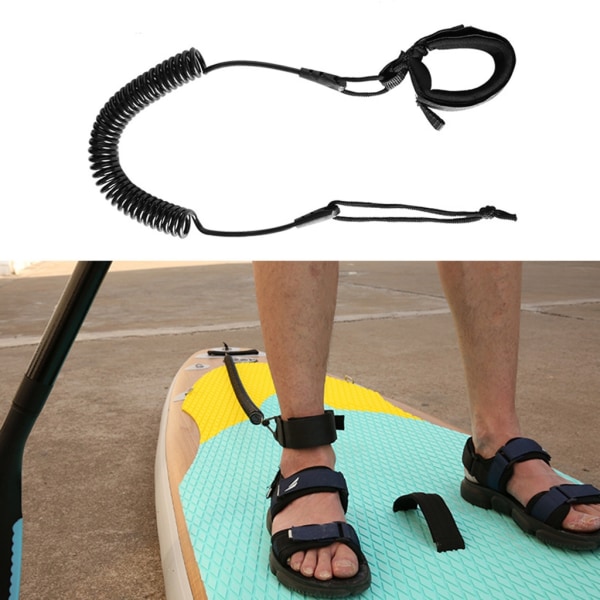 Rullade SUP-koppel Rullade Paddle Board-koppel Tjock handledsrem Stand-up Paddleboards Benrep för Longboards Surfbräda Black
