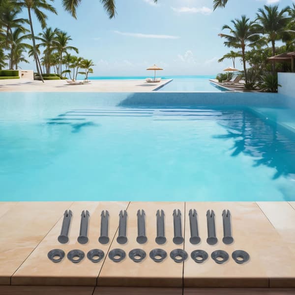 10 uppsättningar P61796 Poolunderhållssats Pooltillbehör Plaststift och brickor