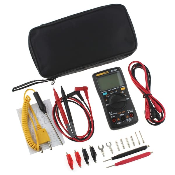 AN8009 True-RMS Auto Range Digitalt Multimeter NCV Ohmmeter Voltmeter Amperemeter Svart