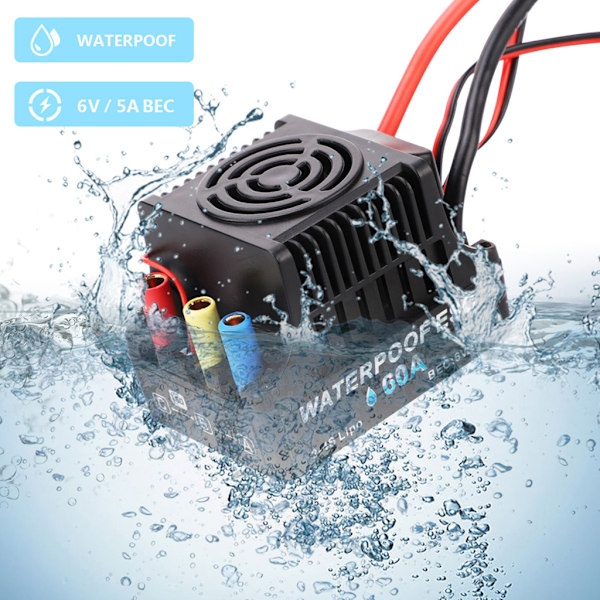 Børsteløs Motor Kontroller 60A/80A Fjernkontroll ESC RC Bil Modell Karosserideler 60A long wire