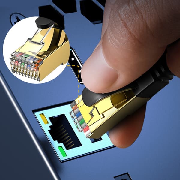 Cat8 Ethernet-kabel 10 Gbps hurtig netværksledning 10 Gigabit Patching Wire 1m Bend up