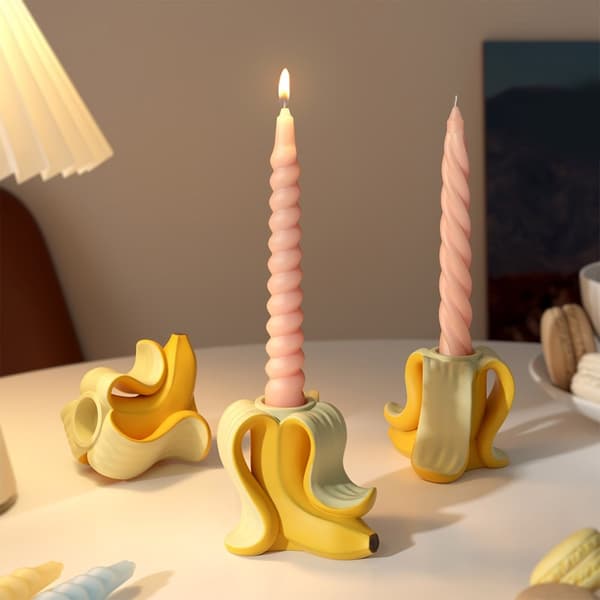 Gjutformar Bananform Ljusstakeformar Silikon Ljusstödformar